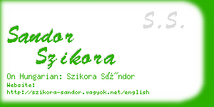 sandor szikora business card